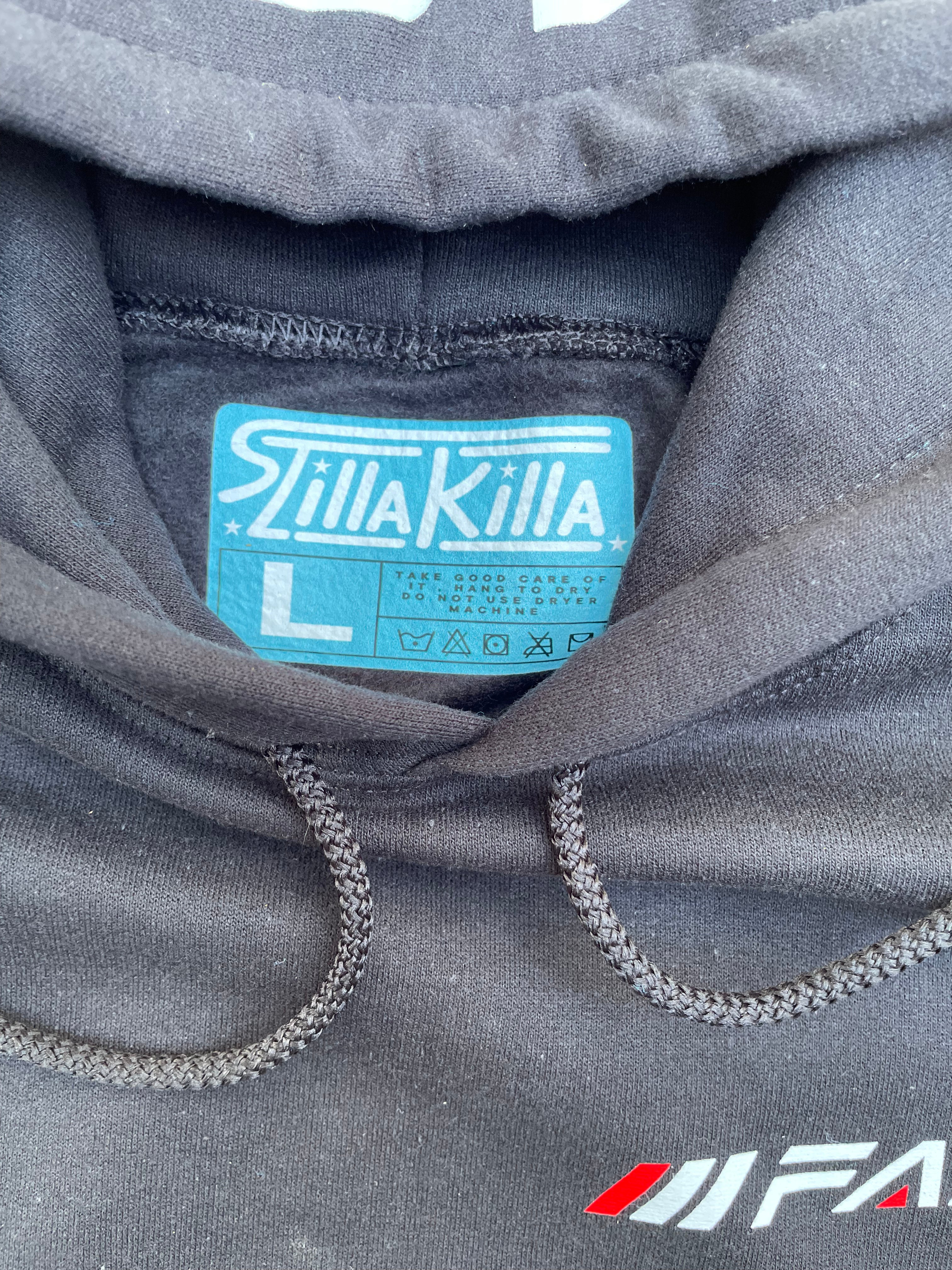 SIMPLE FASTA WHITE ON BLACK  HOODIE