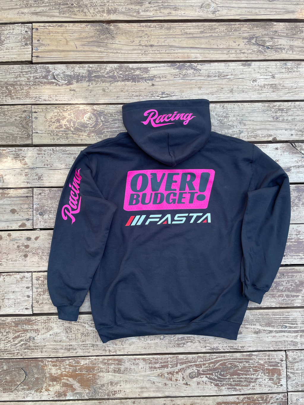 OVERBUDGET CARRERA BLACK  PINK HOODIE