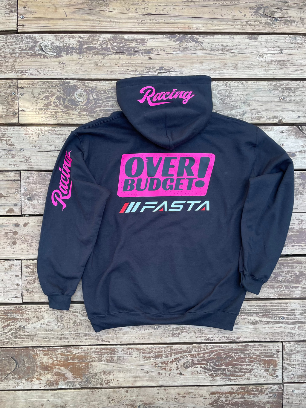 OVERBUDGET CARRERA BLACK  PINK HOODIE