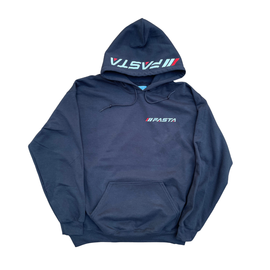 SIMPLE FASTA WHITE ON BLACK  HOODIE